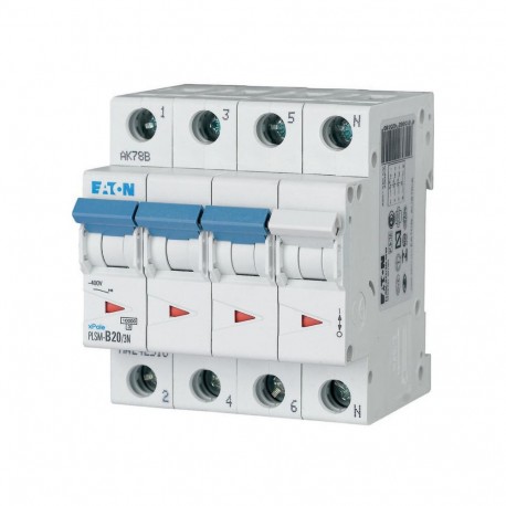 PLSM-B20/3N-MW - PLSM-B20/3N-MW 242518 Y7-242518 EATON ELECTRIC Over current switch, 20A, 3pole+N, type B characteristic
