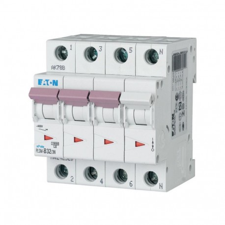 PLSM-B32/3N-MW - PLSM-B32/3N-MW 242520 Y7-242520 EATON ELECTRIC Over current switch, 32A, 3pole+N, type B characteristic