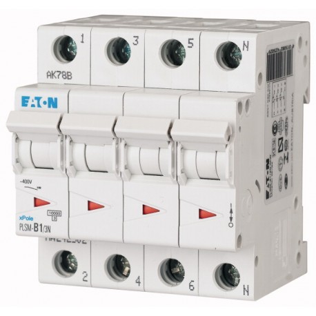 PLSM-C0,5/3N-MW - PLSM-C0,5/3N-MW 242527 EATON ELECTRIC Over current switch, 0, 5 A, 3pole+N, type C characteristic