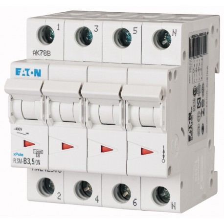 PLSM-C3,5/3N-MW - PLSM-C3,5/3N-MW 242534 EATON ELECTRIC Over current switch, 3, 5 A, 3pole+N, type C characteristic