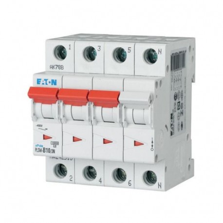 PLSM-C10/3N-MW - PLSM-C10/3N-MW 242539 Y7-242539 EATON ELECTRIC Over current switch, 10A, 3pole+N, type C characteristic