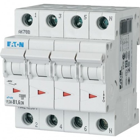 PLSM-D1,6/3N-MW - PLSM-D1,6/3N-MW 242553 EATON ELECTRIC Over current switch, 1, 6 A, 3pole+N, type D characteristic