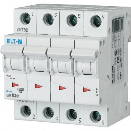 PLSM-D3/3N-MW - PLSM-D3/3N-MW 242556 EATON ELECTRIC Over current switch, 3A, 3pole+N, type D characteristic