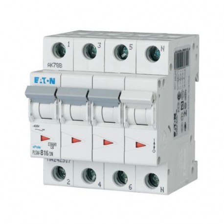 PLSM-D16/3N-MW - PLSM-D16/3N-MW 242566 Y7-242566 EATON ELECTRIC Over current switch, 16A, 3pole+N, type D characteristic
