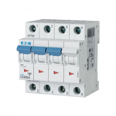 PLSM-D20/3N-MW - PLSM-D20/3N-MW 242567 Y7-242567 EATON ELECTRIC Over current switch, 20A, 3pole+N, type D characteristic