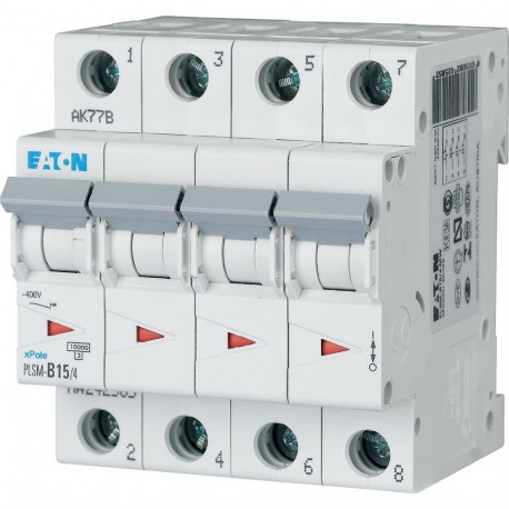 PLSM-B15/4-MW - PLSM-B15/4-MW 242585 EATON ELECTRIC Over current switch, 15A, 4 p, type B characteristic
