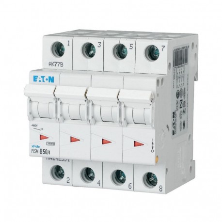 PLSM-B50/4-MW - PLSM-B50/4-MW 242591 Y7-242591 EATON ELECTRIC Over current switch, 50A, 4p, type B characteristic