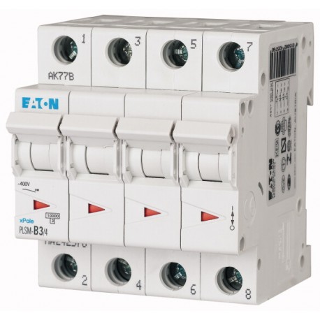 PLSM-D3/4-MW - PLSM-D3/4-MW 242625 EATON ELECTRIC Over current switch, 3A, 4p, type D characteristic