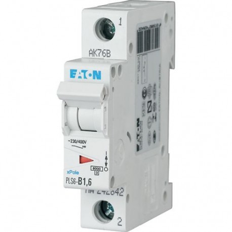PLS6-B1,6-MW - PLS6-B1,6-MW 242642 EATON ELECTRIC Over current switch, 1, 6 A, 1p, type B characteristic