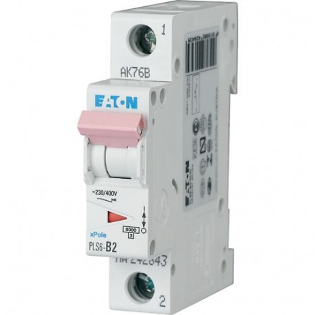 PLS6-B2-MW - PLS6-B2-MW 242643 EATON ELECTRIC Over current switch, 2A, 1p, type B characteristic