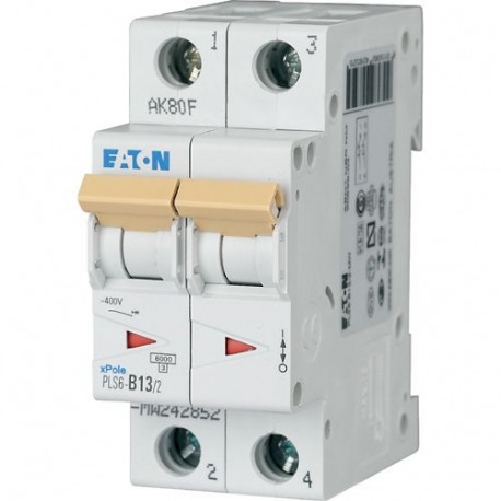 PLS6-D13/2-MW - PLS6-D13/2-MW 242901 Y7-242901 EATON ELECTRIC Over current switch, 13A, 2 p, type D characteristic