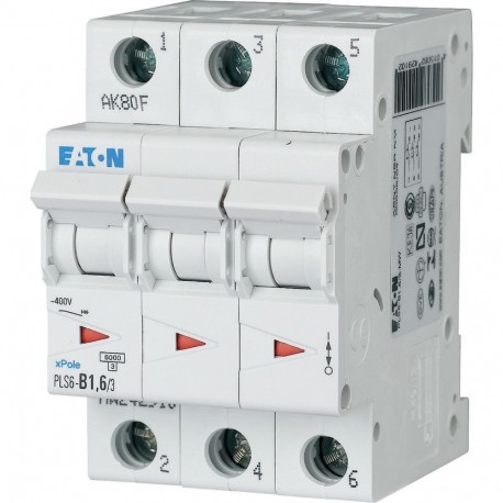 PLS6-B1,6/3-MW - PLS6-B1,6/3-MW 242910 EATON ELECTRIC Over current switch, 1, 6 A, 3 p, type B characteristic
