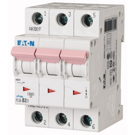 PLS6-B2/3-MW - PLS6-B2/3-MW 242911 EATON ELECTRIC Over current switch, 2A, 3 p, type B characteristic