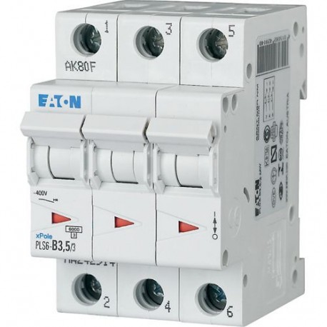 PLS6-D3,5/3-MW - PLS6-D3,5/3-MW 242963 EATON ELECTRIC Over current switch, 3, 5 A, 3 p, type D characteristic