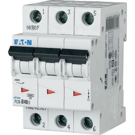 PLS6-D40/3-MW - PLS6-D40/3-MW 242976 Y7-242976 EATON ELECTRIC Over current switch, 40A, 3 p, type D characteristic