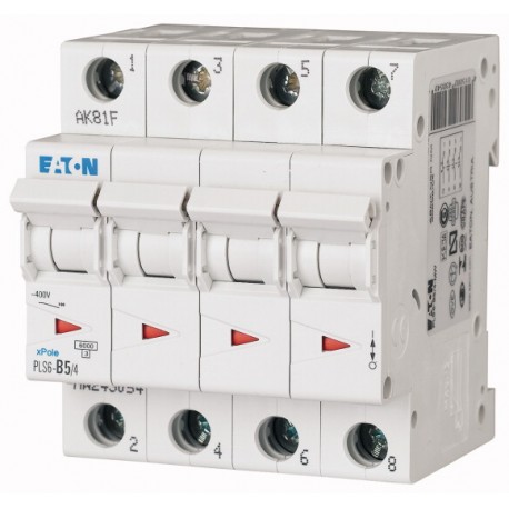 PLS6-D5/4-MW - PLS6-D5/4-MW 243103 EATON ELECTRIC Over current switch, 5A, 4 p, type D characteristic
