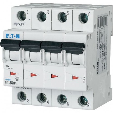 PLS6-D40/4-MW - PLS6-D40/4-MW 243114 Y7-243114 EATON ELECTRIC Over current switch, 40A, 4 p, type D characteristic