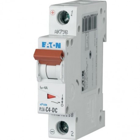 PLS6-C4-DC-MW - PLS6-C4-DC-MW 243118 Y7-243118 EATON ELECTRIC Over current switch, 4A, 1p, type C characteristic, DC