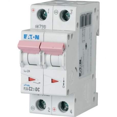 PLS6-C2/2-DC-MW - PLS6-C2/2-DC-MW 243129 Y7-243129 EATON ELECTRIC Over current switch, 2A, 2p, type C characteristic, DC