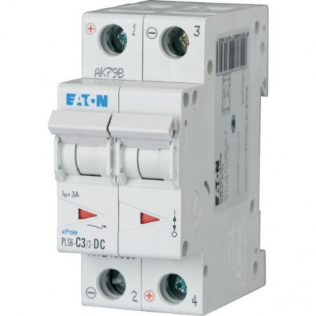 PLS6-C3/2-DC-MW - PLS6-C3/2-DC-MW 243130 Y7-243130 EATON ELECTRIC Over current switch, 3A, 2p, type C characteristic, DC
