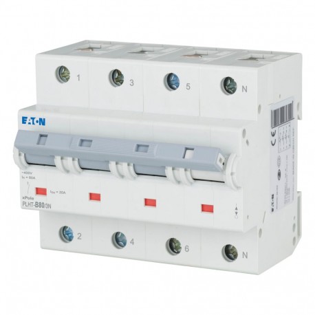 PLHT-B80/3N - PLHT-B80/3N 248056 EATON ELECTRIC Over current switch, 80A, 3Np, B-Char, AC