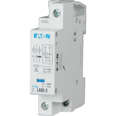 Z-LAR8-O - Z-LAR8-O 248256 Y7-248256 EATON ELECTRIC Release relay, 250VAC, 1 N/C, 3-8A, 1HP
