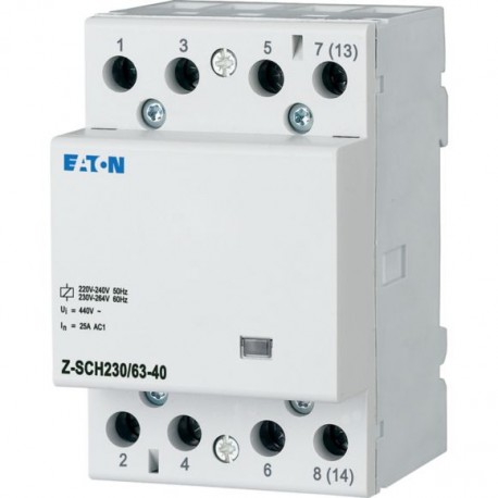 Z-SCH230/63-40 - Z-SCH230/63-40 248856 Y7-248856 EATON ELECTRIC Installation contactor, 230VAC/50Hz, 4N/O, 63A, 3HP