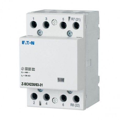 Z-SCH230/63-31 - Z-SCH230/63-31 248858 Y7-248858 EATON ELECTRIC Installation contactor, 230VAC/50Hz, 3N/O+1N/C, 63A, 3HP
