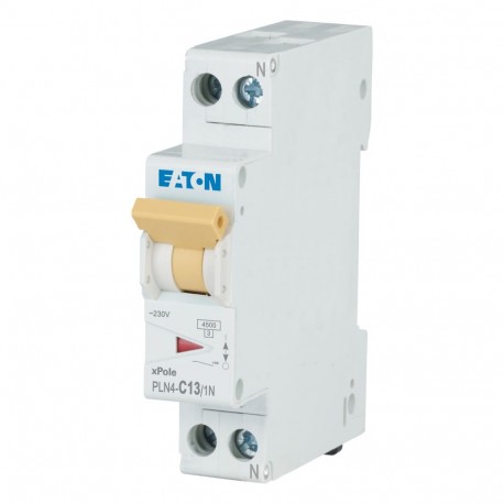 PLN4-C13/1N-MW - PLN4-C13/1N-MW 263191 EATON ELECTRIC Over current switch, 13A, 1pole+N, type C characteristic