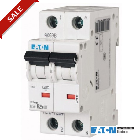CLS6-C32/1N - CLS6-C32/1N 263673 EATON ELECTRIC Over current switch, 32A, 1pole+N, type C characteristic
