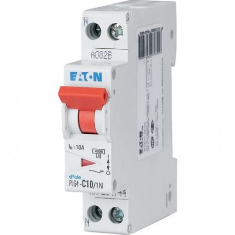 PLG4-C10/1N - PLG4-C10/1N 264744 EATON ELECTRIC Over current switch, 10A, 1pole+N, type C characteristic