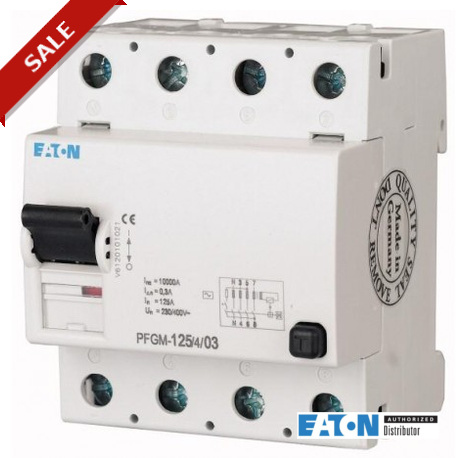 PFGM-125/4/03 - PFGM-125/4/03 264768 EATON ELECTRIC Residual current circuit breaker (RCCB), 125A, 4p, 300mA, type AC