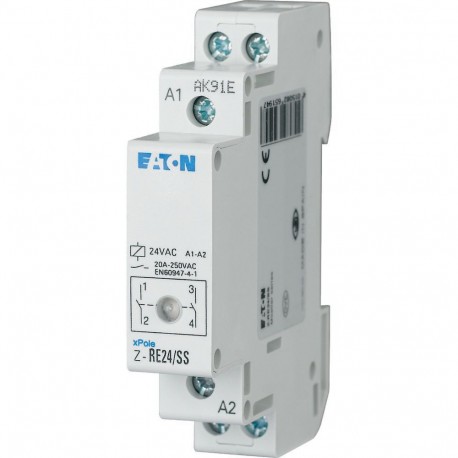 Z-RE24/SS - Z-RE24/SS 265194 EATON ELECTRIC Installation relay, 24VAC/50Hz, 2N/O, 20A, 1HP