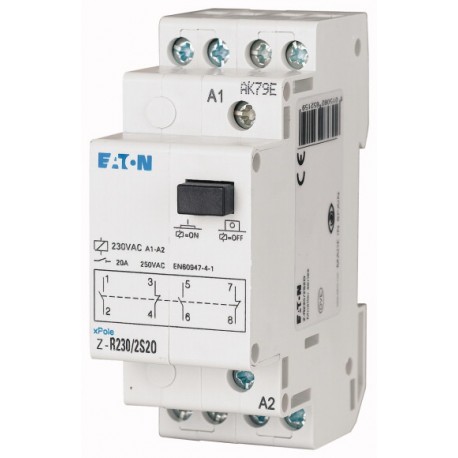Z-R/230/3S1O - Z-R/230/3S1O 265221 0004355743 EATON ELECTRIC Installation relay, 230VAC/50Hz, 3N/O+1N/C, 20A, 2HP
