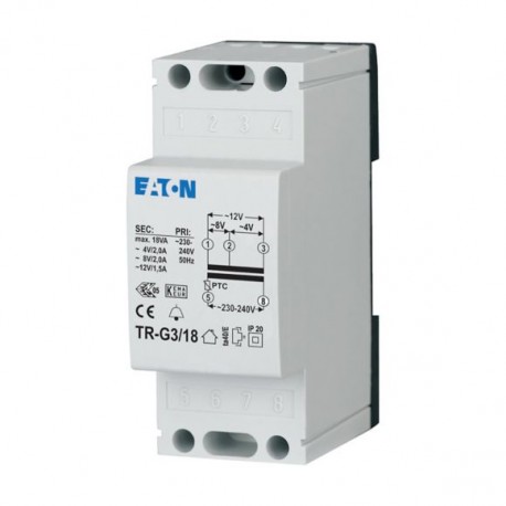 TR-G3/18 - TR-G3/18 272483 Y7-272483 EATON ELECTRIC Transformator 230V, 4/8/12V, 2/2/1, 5A, 2HP
