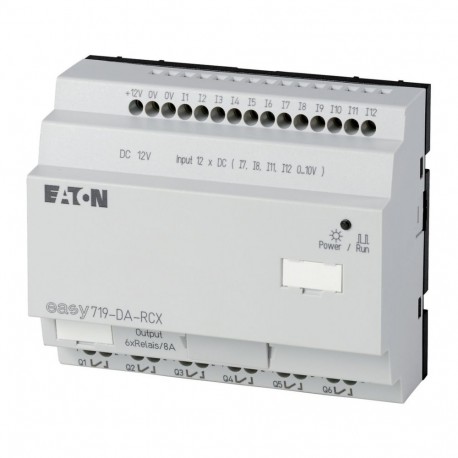 EASY719-DA-RCX - EASY719-DA-RCX 274118 0004519775 EATON ELECTRIC Control relay, 12 V DC, 12DI(4AI), 6DO relays, time, expanda..