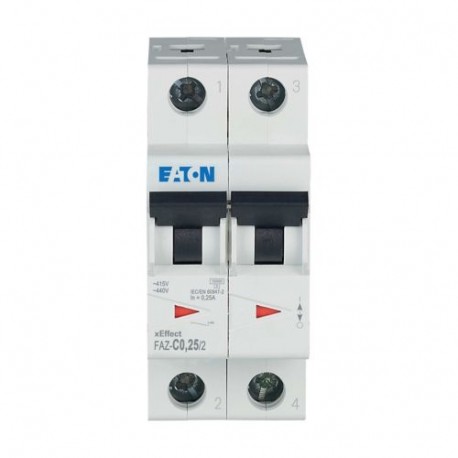 FAZ-C0,25/2 - FAZ-C0,25/2 278742 Y7-278742 EATON ELECTRIC Miniature circuit breaker (MCB), 0.25A, 2p, type C characteristic