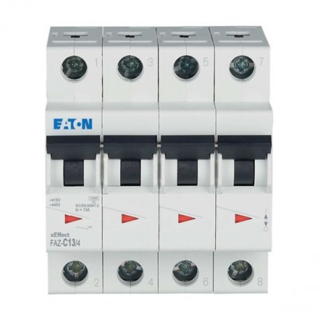 FAZ-C13/4 - FAZ-C13/4 279059 Y7-279059 EATON ELECTRIC Miniature circuit breaker (MCB), 13A, 4p, C-Char, AC