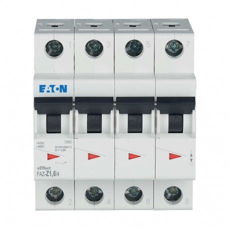 FAZ-Z1,6/4 - FAZ-Z1,6/4 279108 Y7-279108 EATON ELECTRIC Miniature circuit breaker (MCB), 1, 6A, 4p, Z-Char, AC