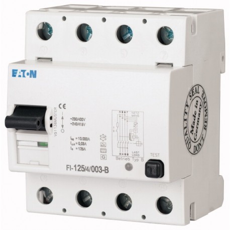 FI-63/4/03-B - FI-63/4/03-B 279174 DRCM-25/4/03-G/B. EATON ELECTRIC Digital residual current circuit-breaker, 25A, 4p, 300m..
