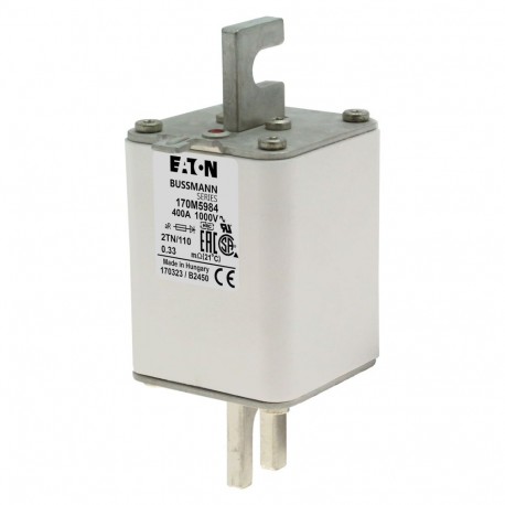 FUSE 400A 1000V 2TN/110 AR UR - FUSE 400A 1000V 2TN/110 AR UR 170M5984 EATON ELECTRIC Fuse-link, high speed, 400 A, AC 1000 V, DIN 2, 59 x 7..