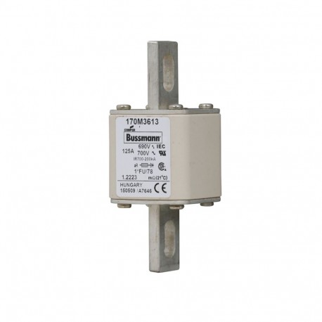 FUSE 125A 690V 1 FU 78 AR UC - FUSE 125A 690V 1 FU 78 AR UC 170M3613 EATON ELECTRIC Fuse-link, high speed, 125 A, AC 690 V, compact size 1,..