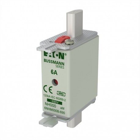 NH FUSE 6AMP 690V aM SIZE 000 - NH FUSE 6AMP 690V aM SIZE 000 6NHM000B-690 EATON ELECTRIC Fuse-link, high speed, 125 A, AC 690 V, size 000, ..