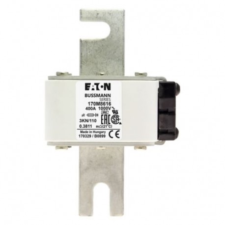 FUSE 550A 1000V 3KN/110 AR - FUSE 550A 1000V 3KN/110 AR 170M8619 EATON ELECTRIC Fuse-link, high speed, 550 A, AC 1000 V, DIN 3, 74 x 92 x..