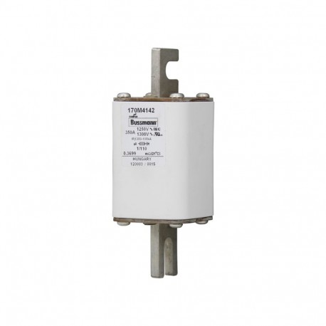 FUSE 350A 1250V 1/110 AR CU - FUSE 350A 1250V 1/110 AR CU 170M4142 EATON ELECTRIC Fuse-link, high speed, 350 A, AC 1250 V, size 1, 53 x 66..