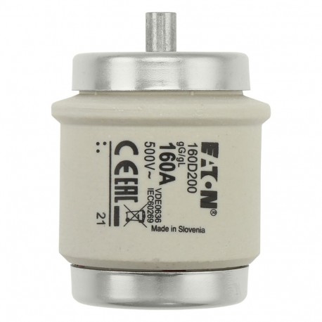 FUSE 160 DV GG 500VAC TIME DELAY - FUSE 160 DV GG 500VAC TIME DELAY 160D200 EATON ELECTRIC Fuse-link, LV, 100 A, AC 400 V, D03, gL/gG, IEC, tim..