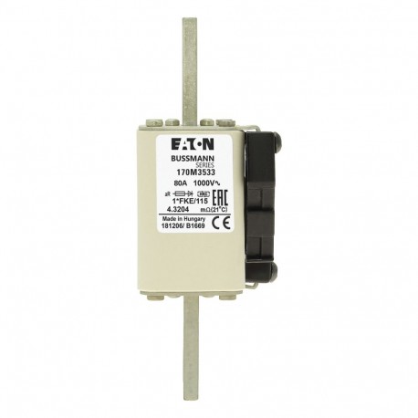 FUSE 160A 1000V 1*FKE/115 AR - FUSE 160A 1000V 1*FKE/115 AR 170M3536 EATON ELECTRIC Fuse-link, high speed, 160 A, AC 1000 V, compact size 1..