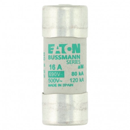 C22M16S - C22M16S EATON ELECTRIC Fuse-link, LV, 16 A, AC 690 V, 22 x 58 mm, aM, IEC, with striker