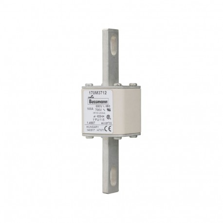 FUSE 100A 690V 1*FU/115 AR UC - FUSE 100A 690V 1*FU/115 AR UC 170M3712 EATON ELECTRIC Fuse-link, high speed, 100 A, AC 690 V, compact size 1..