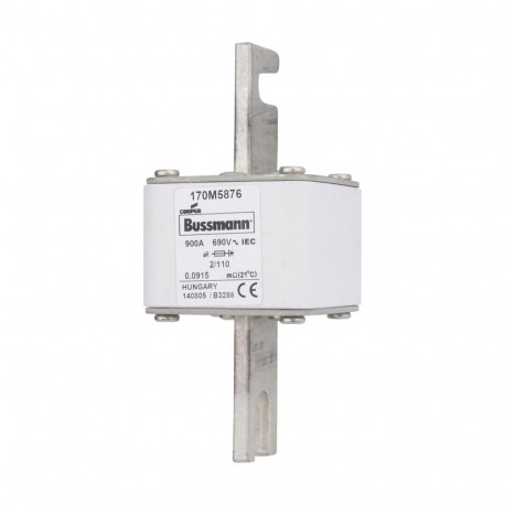 FUSE 900A 690V 2/110 AR - FUSE 900A 690V 2/110 AR 170M5876 EATON ELECTRIC Fuse-link, high speed, 900 A, AC 690 V, size 2, 61 x 75 x 14..